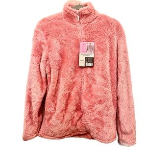 Pink Fleece Full Zipper Sweater S